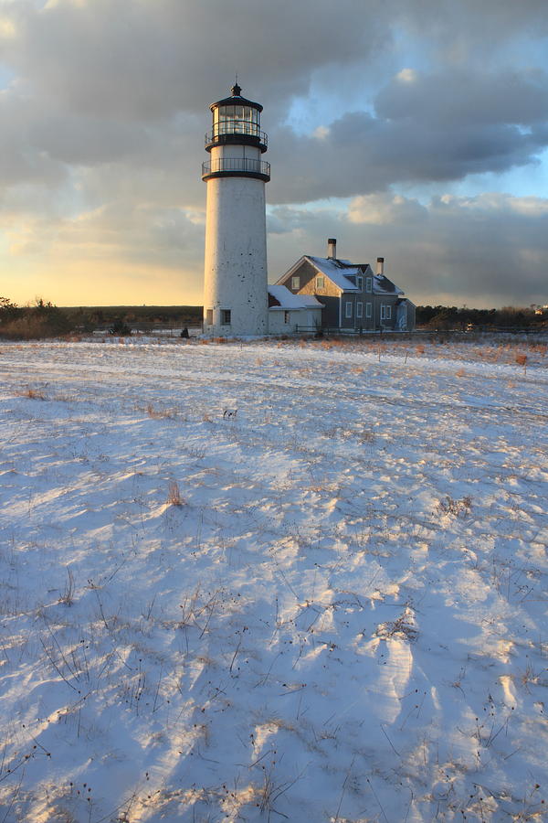 Highland Lighthouse Winter Field Photograph by John Burk