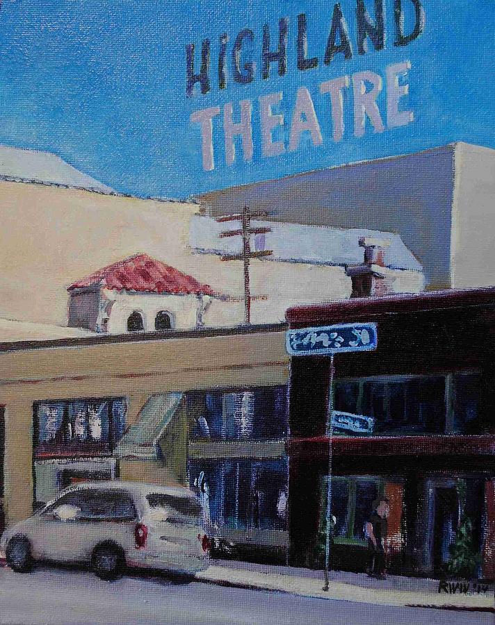 Highland Park Theatre Painting by Richard  Willson