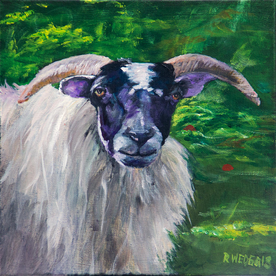 Sheep Painting - Highland Ram by Roger Wedegis
