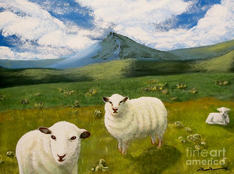 Highlands Sheep Painting by Tim Townsend