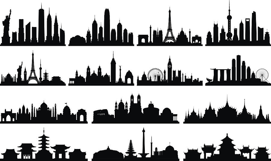 Highly Detailed Skylines (Complete, Moveable Buildings) Drawing by Leontura