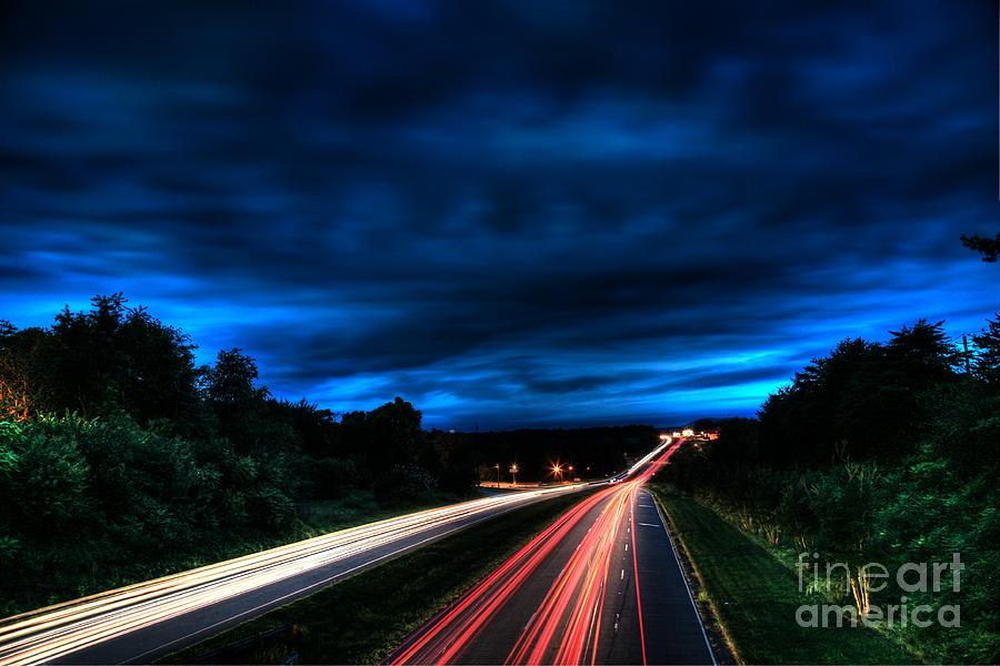 Highway 321 Light Trails Photograph by Robert Loe