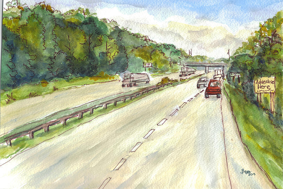 Highway 95 Painting by Clara Sue Beym