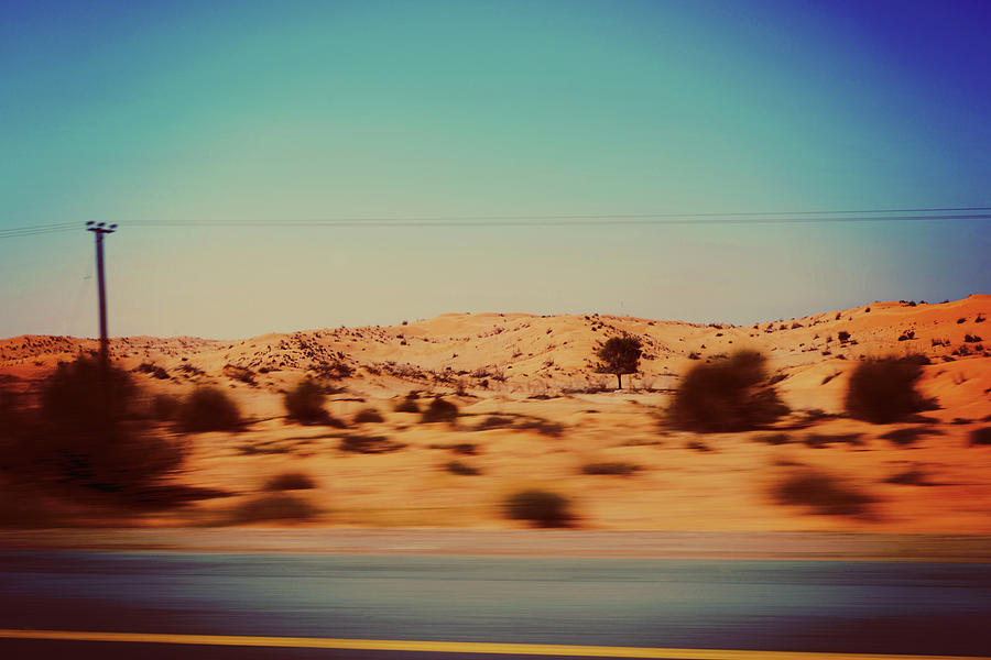 Highway Through The Arabian Desert Photograph by Photo By Nicole Fallek
