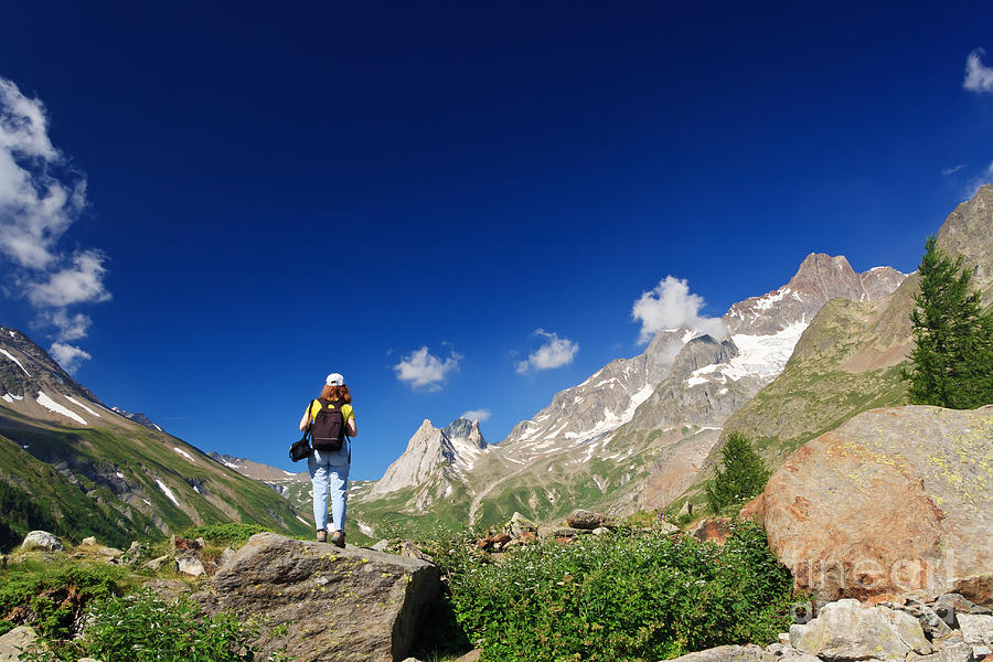 hiker in Ferret Valley Photograph by Antonio Scarpi