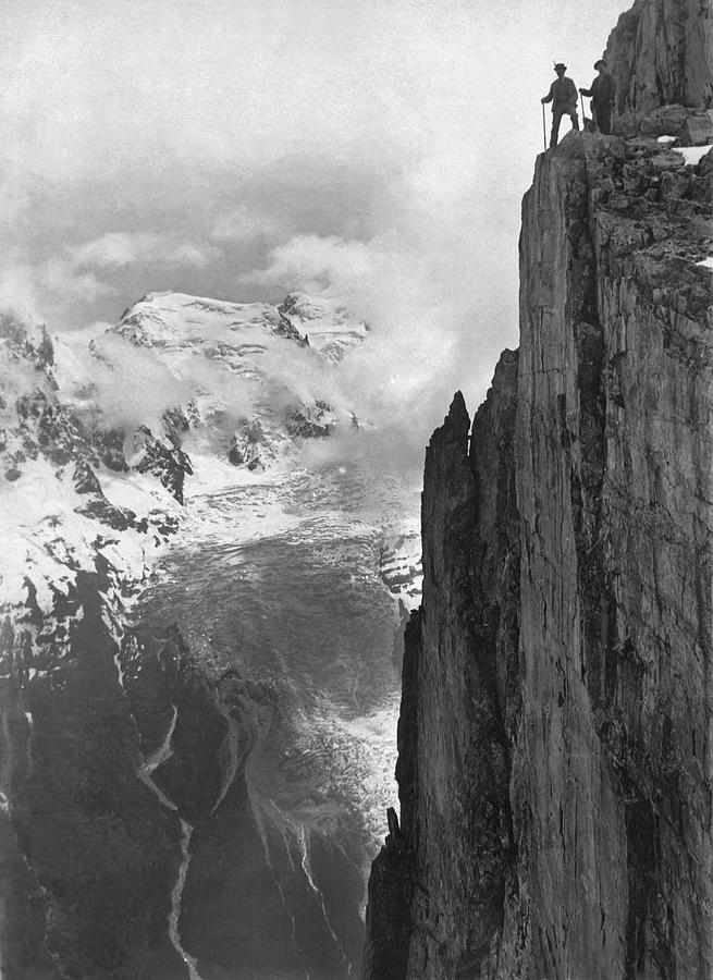 Hikers In The Alps Photograph by Underwood Archives