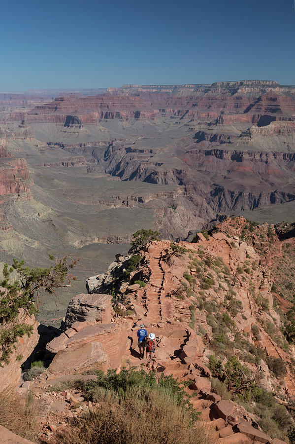 Hikers In The Grand Canyon Photograph by Jim West/science Photo Library ...