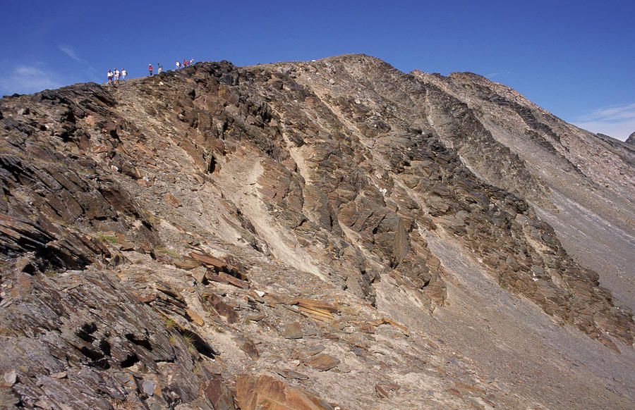 Hikers On Ridge Top In British Columbia Photograph by Chris Pinchbeck ...