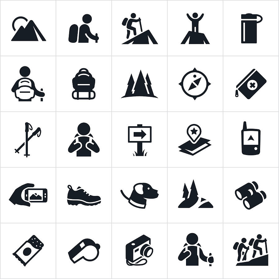 Hiking Icons Drawing by Appleuzr