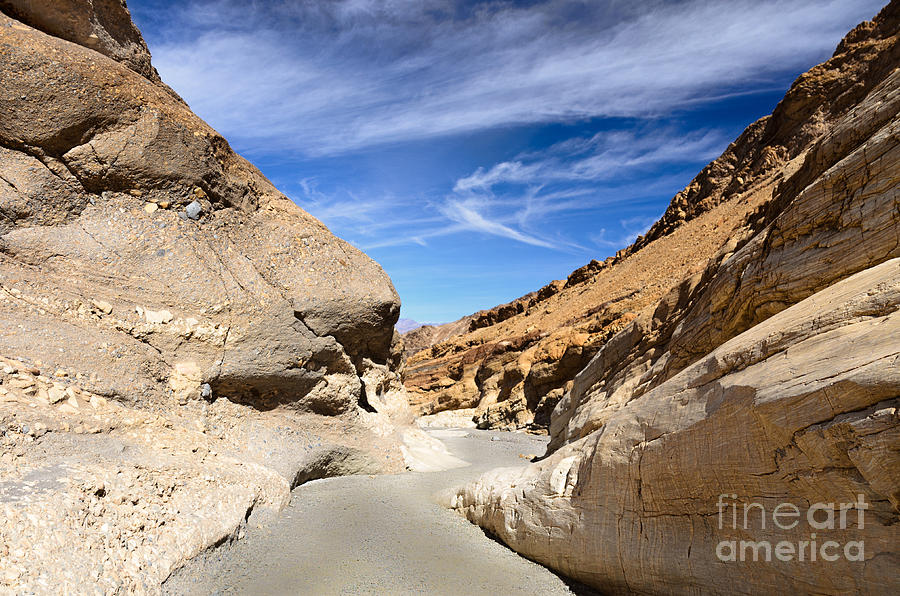 Blue Skies Photograph - Hiking in Death Valley National Park by Karen English