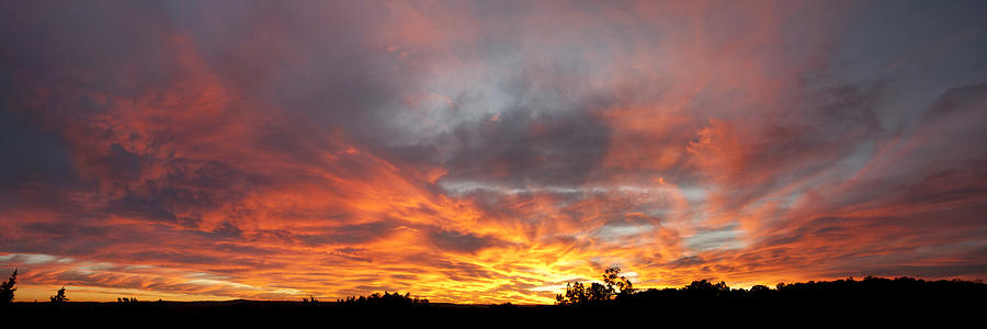 Sunset Photograph - Panoramic Hill Country Sunset 4 by Paul Huchton