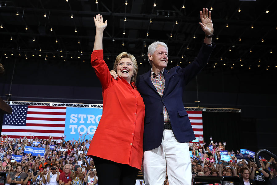 Hillary Clinton And Tim Kaine Take Campaign Bus Tour Through Pennsylvania And Ohio Photograph by Justin Sullivan Hillary Clinton And Tim Kaine Take Campaign Bus Tour Through Pennsylvania And Ohio Photograph by Justin Sullivan