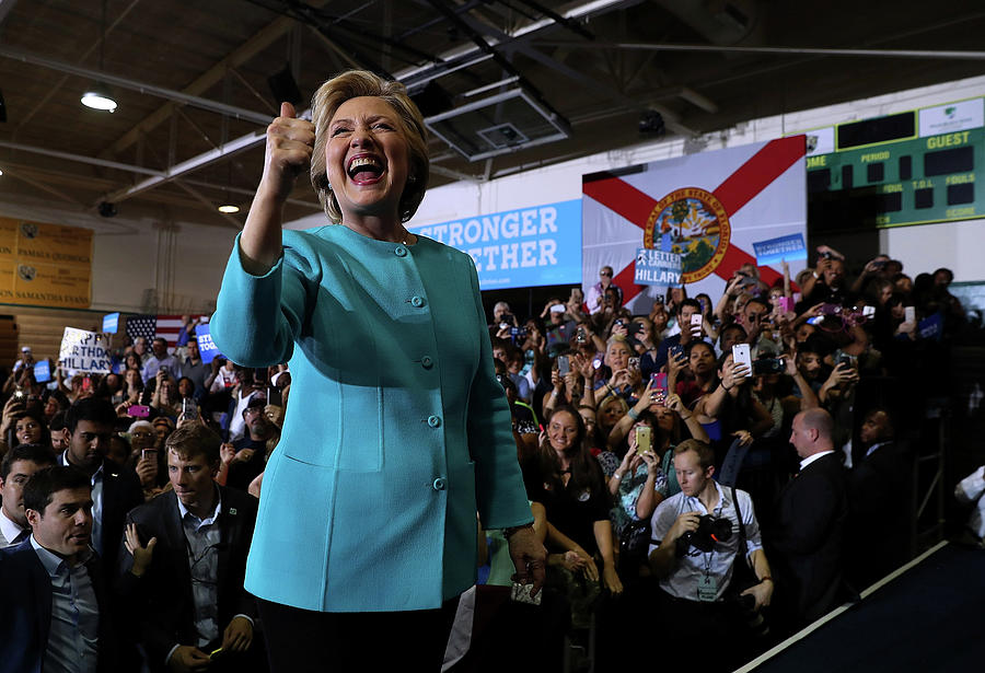 Hillary Clinton Photograph - Hillary Clinton Campaigns In Florida by Justin Sullivan