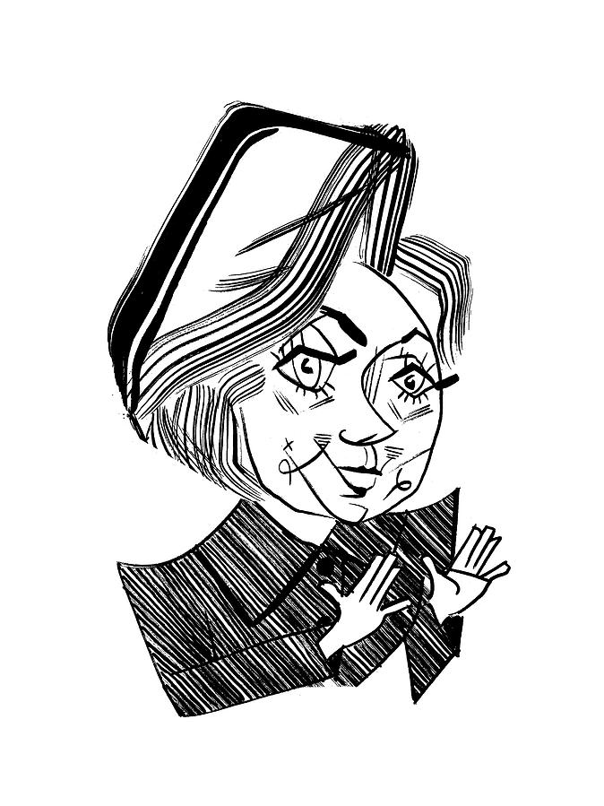 Hillary Clinton Debate Drawing by Tom Bachtell