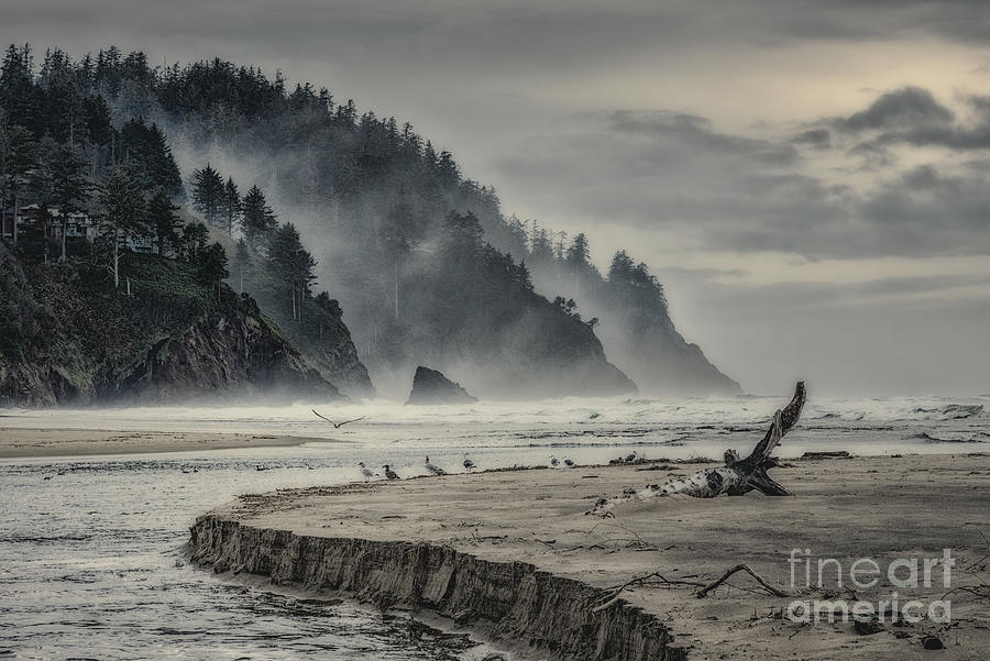 Hills And Mist At Proposal Rock Toned Photograph by Al Andersen