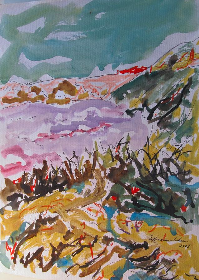 Hills of the Arava Painting by Esther Newman-Cohen