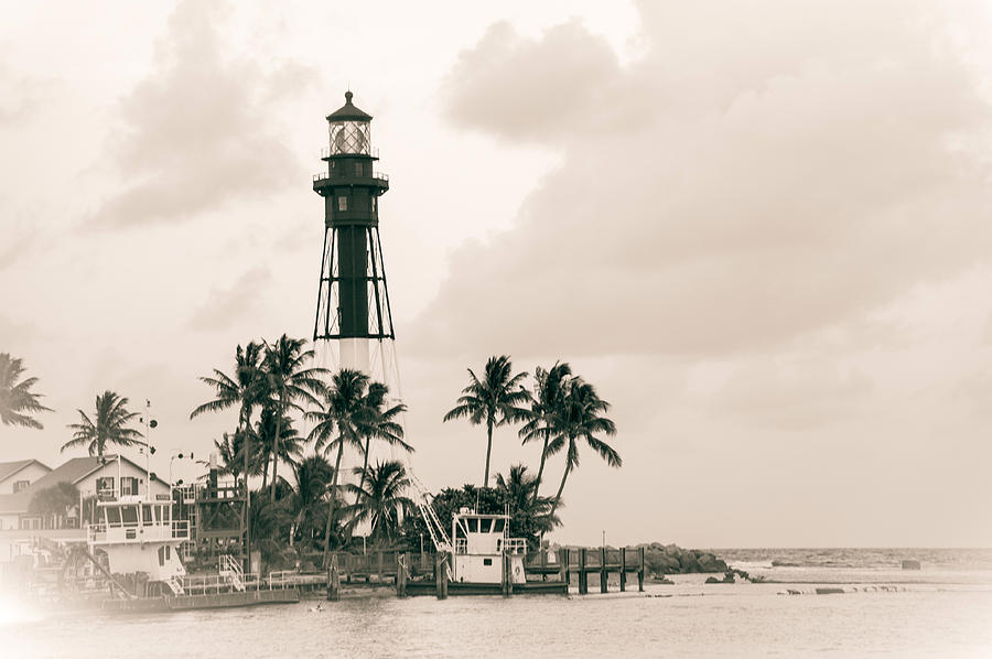 Hillsboro Inlet Vintage Lighthouse Photograph by Bill Howard