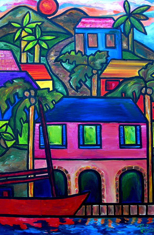 Hillside In St. John Painting by Patti Schermerhorn