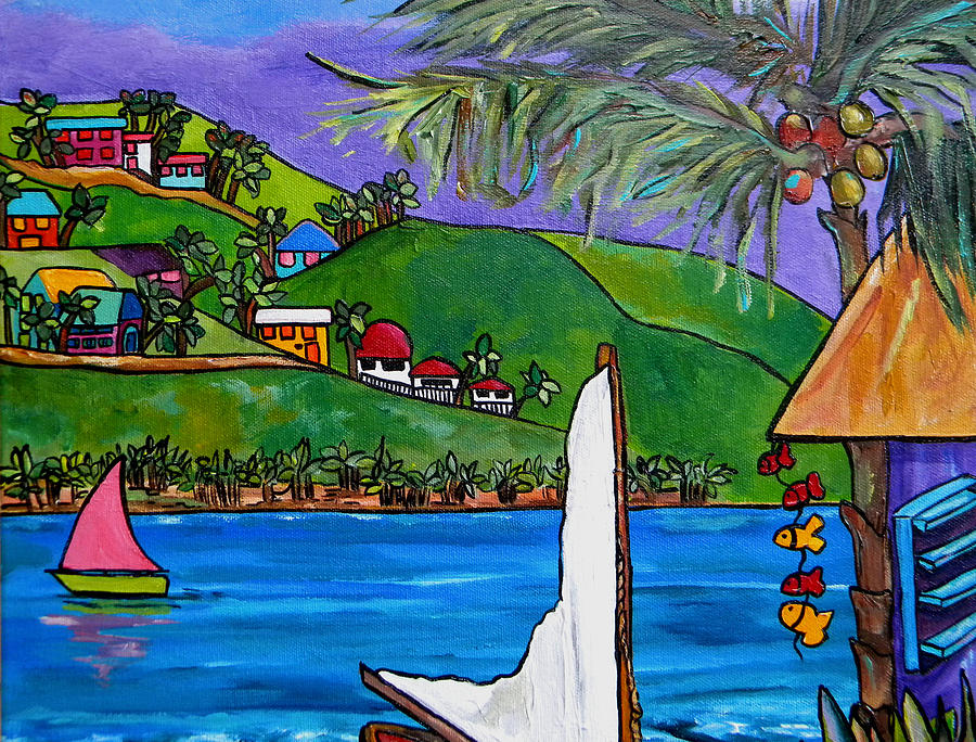 Hillside on the Island Painting by Patti Schermerhorn