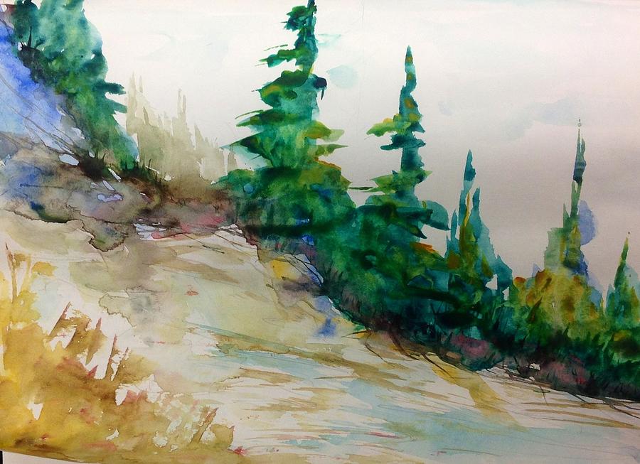 Hillside Pines - Soft Wash Painting by Desmond Raymond