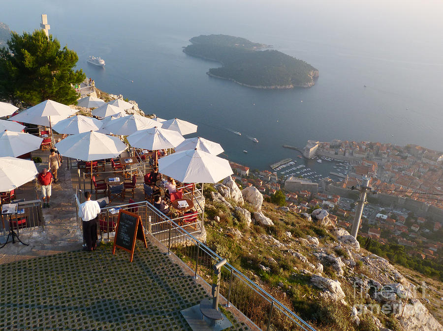Hilltop Cafe - Dubrovnik - Croatia Photograph by Phil Banks