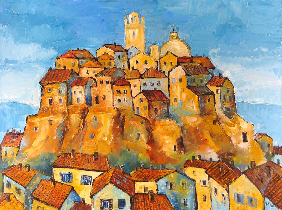 Hilltop village in Lazio Painting by Mikhail Zarovny