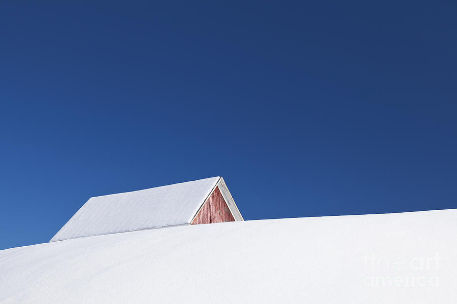 Hilltop Winter Barn Photograph by Alan L Graham