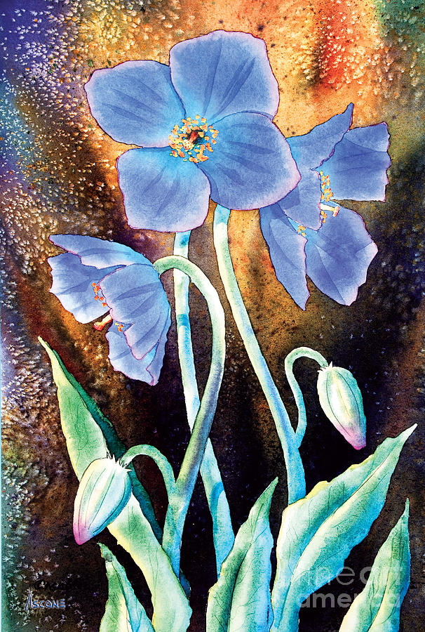 Himalayan Poppy Trio Painting by Teresa Ascone