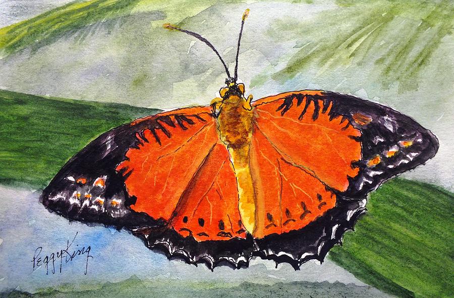 Himalayan Red Lacewing Painting by Peggy King
