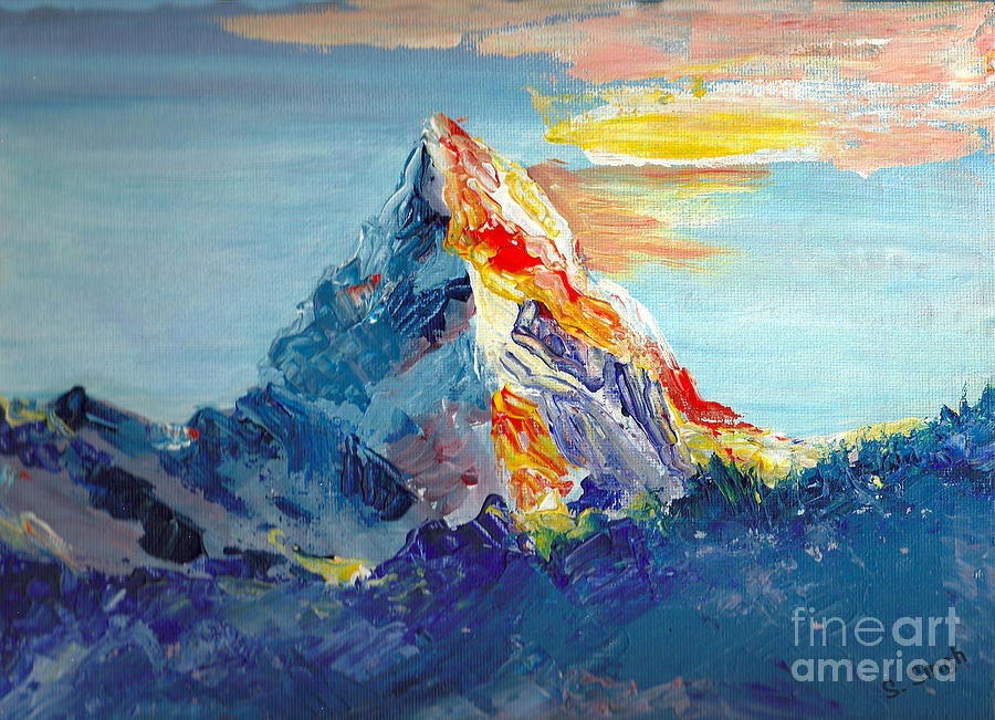 Himalayas Painting by Sarabjit Singh