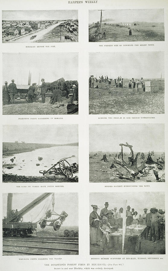 Hinckley, Minnesota Fire Photograph by Granger