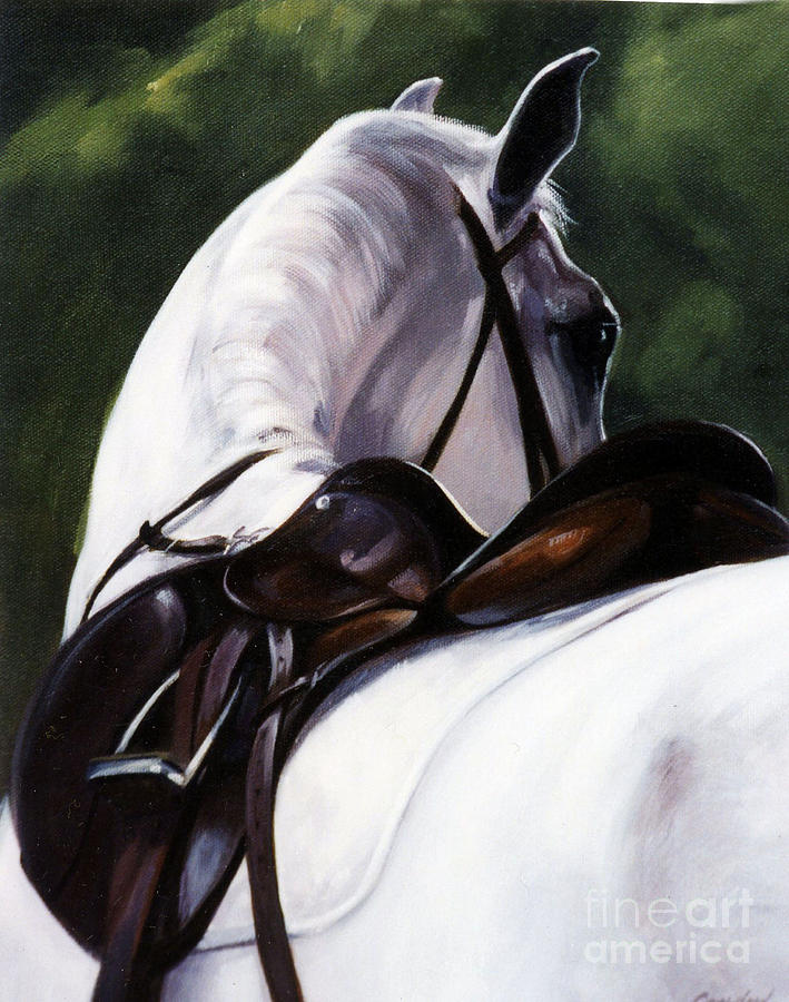 Horse Painting - Hindsight by Janet  Crawford