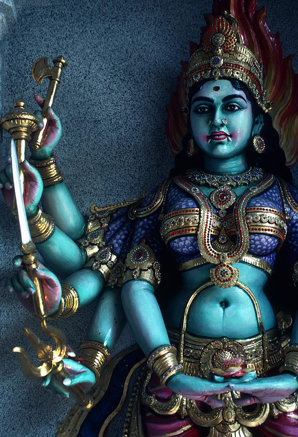 Knife Still Life Photograph - Hindu Goddess Kali on Hindu Temple by Carl Purcell