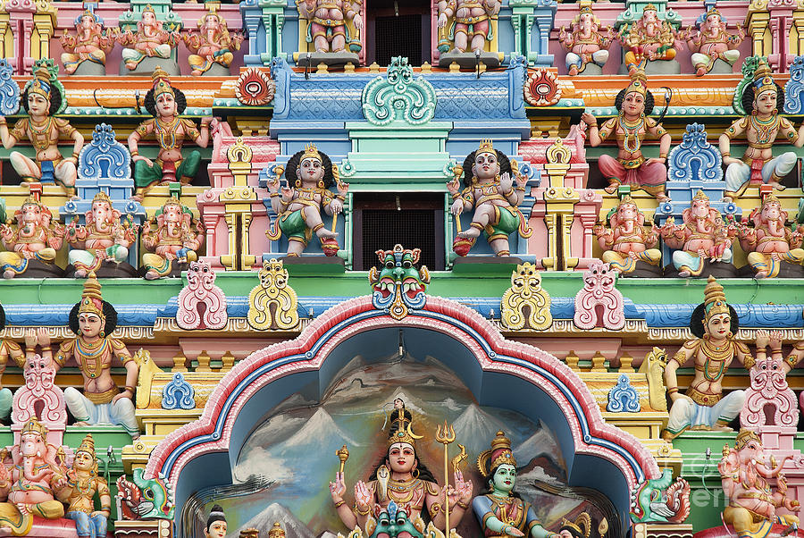 Hindu Temple Detail In Singapore Photograph by JM Travel Photography