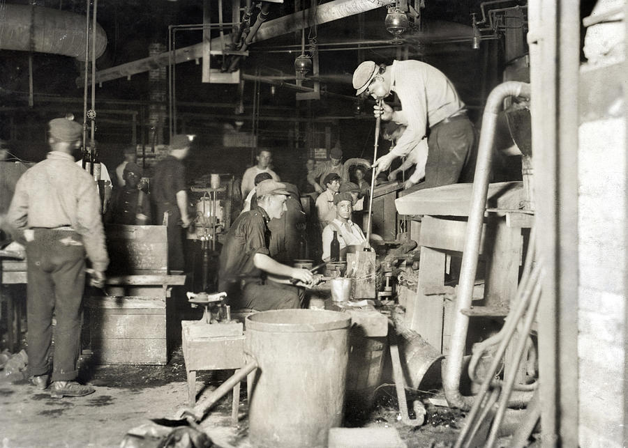 Hine Glass Blowers, 1909 Photograph by Granger - Fine Art America