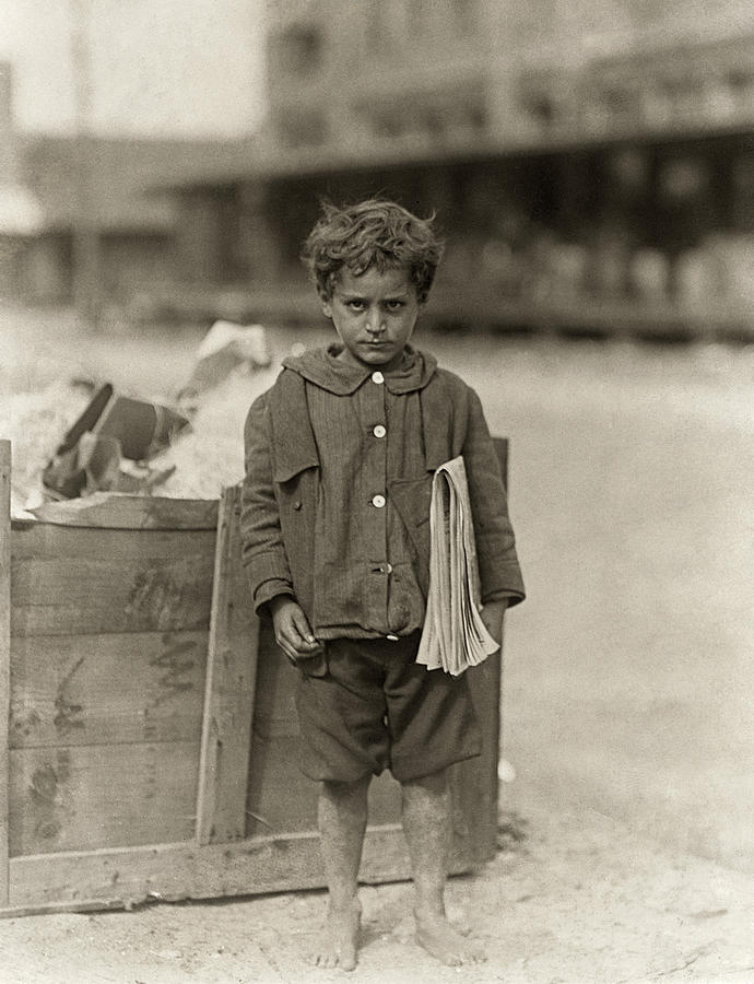Hine Newsboy, 1913 Photograph by Granger