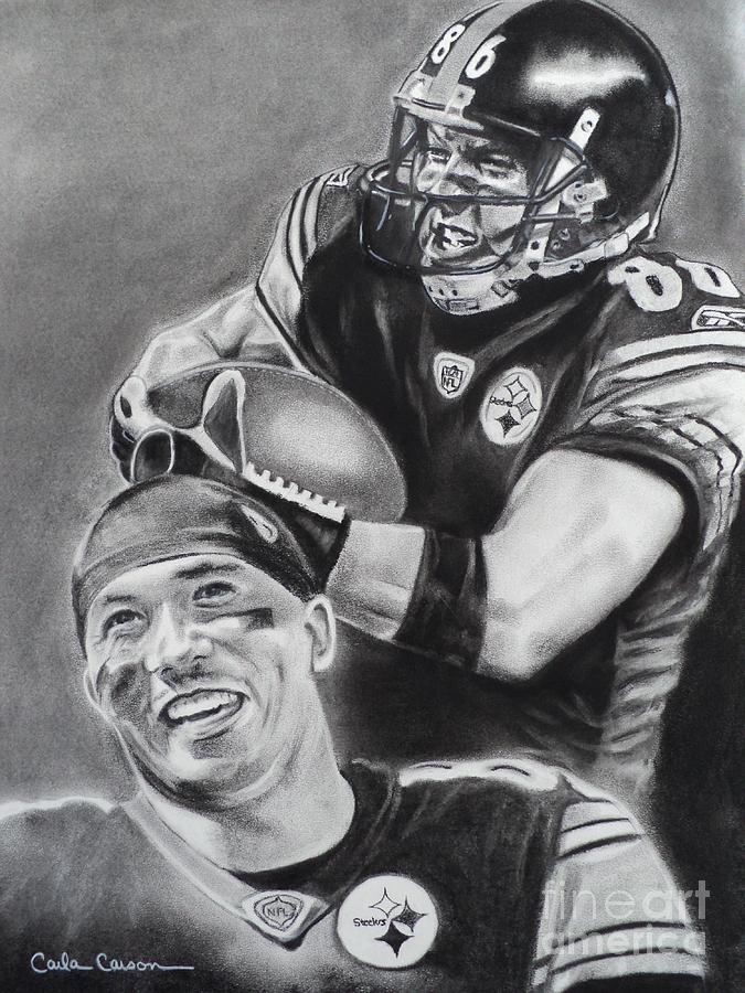 Hines Ward of the Pittsburgh Steelers Drawing by Carla Carson
