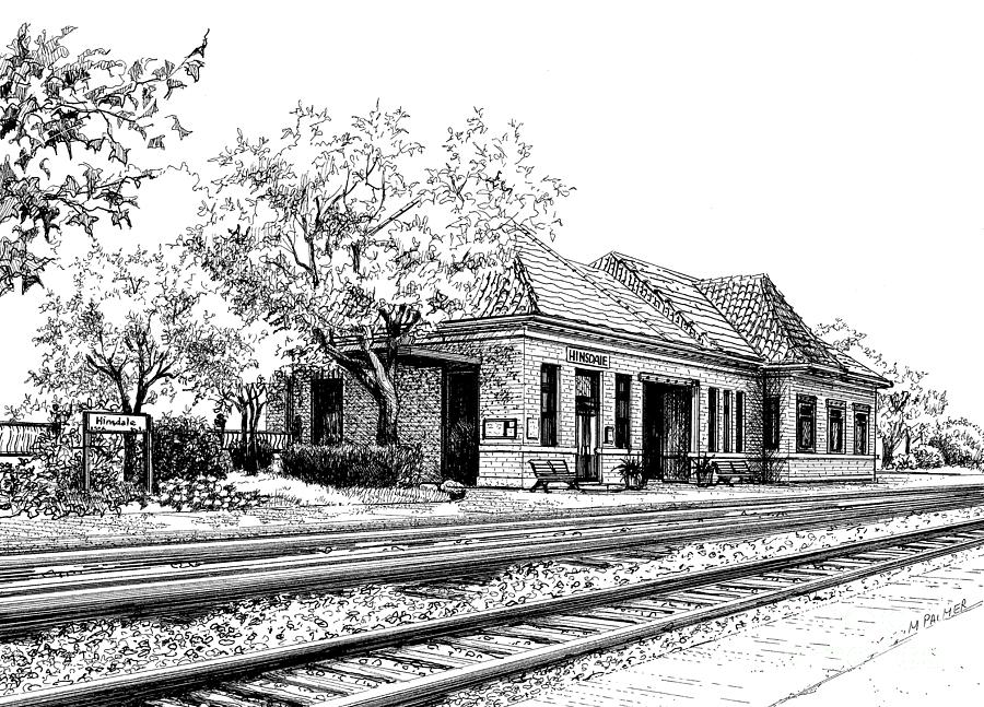 Hinsdale Train Station Drawing
