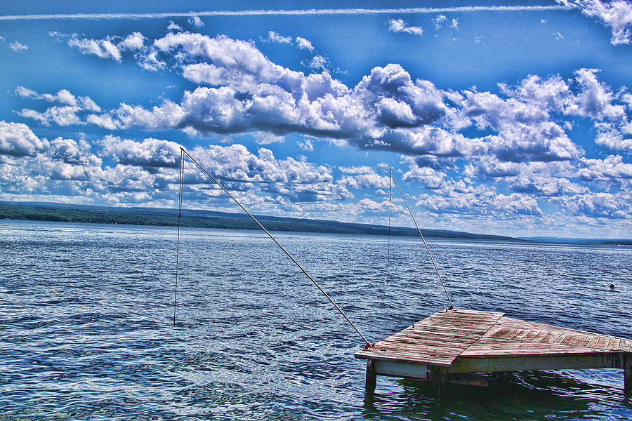Hint of Fall in the Clouds, Seneca Lake, NY Photograph by Gerald Salamone