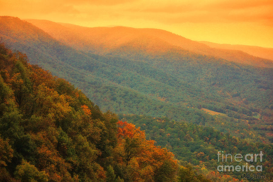 Hint of Orange on the Blue Ridge Parkway Photograph by Ola Allen