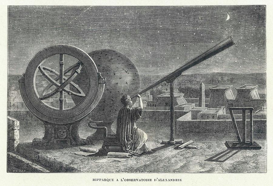 Hipparchus At Alexandria Observatory Drawing by Mary Evans Picture Library