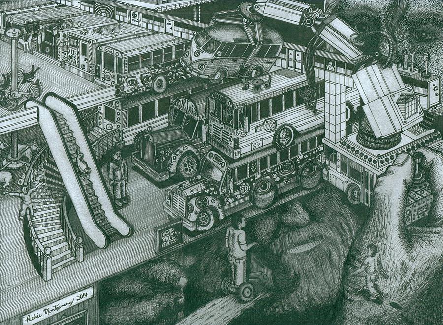 Hippie Bus Apartments Drawing