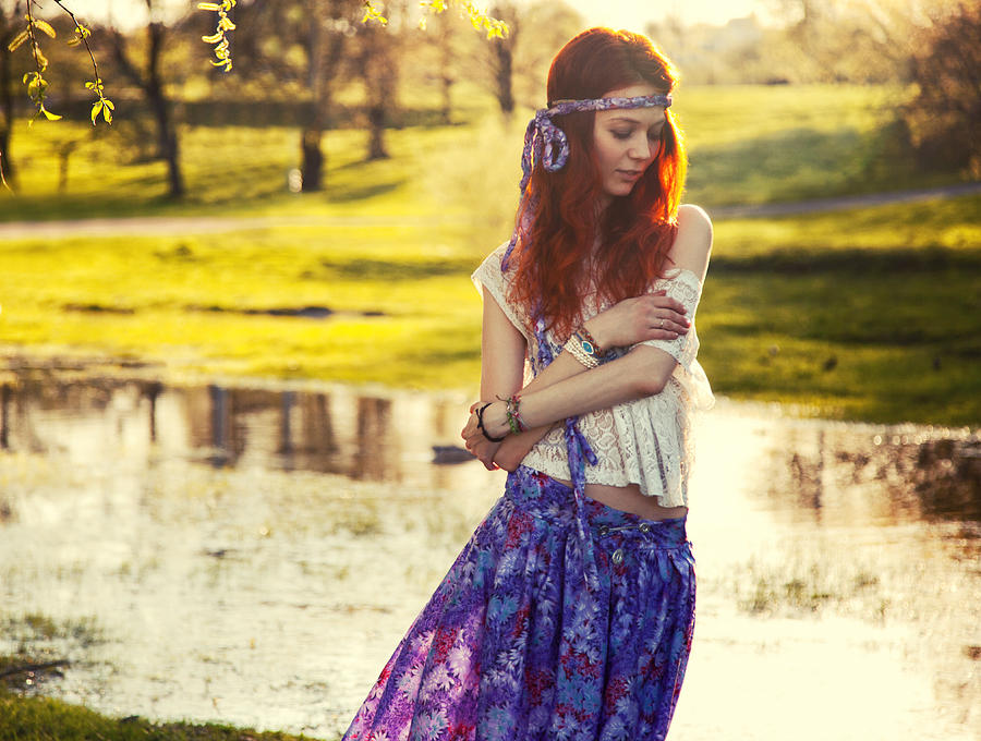 Hippie girl portrait Photograph by Xsandra