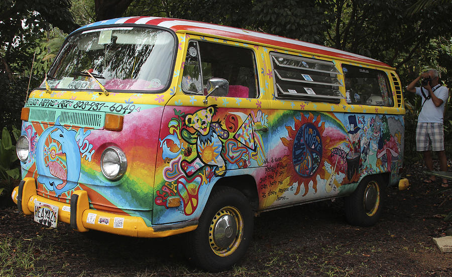 Vintage 1960's VW Hippie Bus, Hawaii by Venetia Featherstone-Witty.