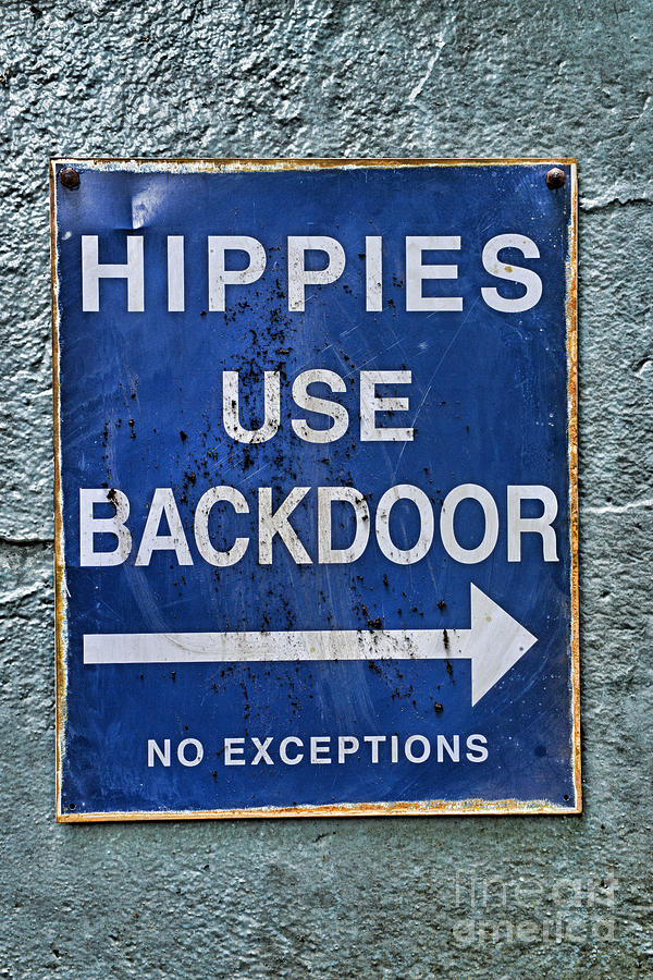 Vintage Photograph - Hippies Use Back Door in Full Color by Paul Ward