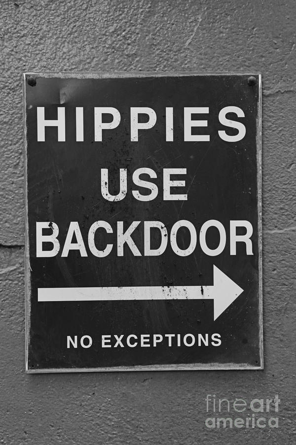 Vintage Photograph - Hippies Use back Door by Paul Ward