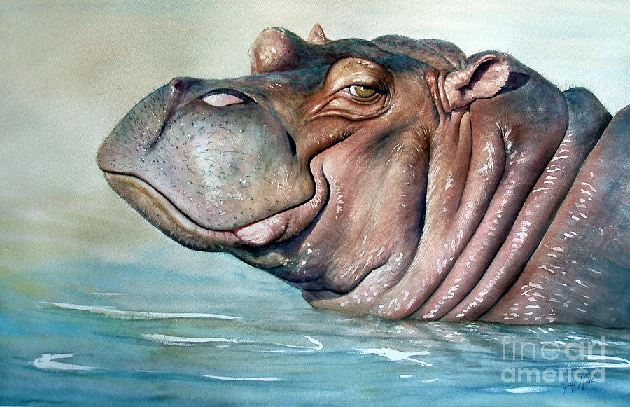 Hippo Lisa Painting by Joey Nash