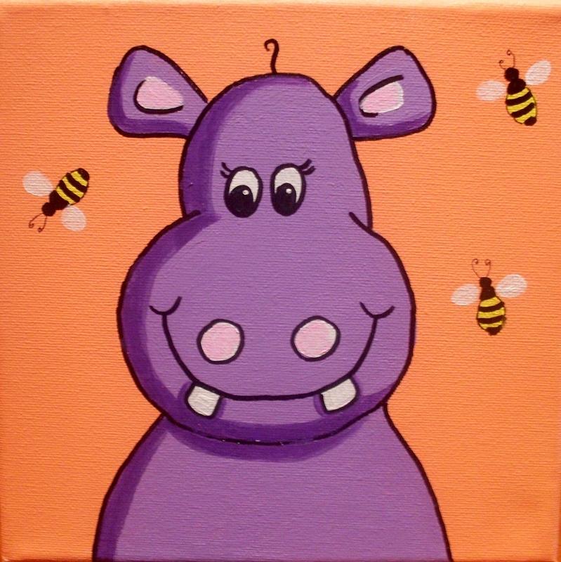 Hippopotamus Painting by Anne Gardner