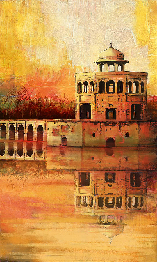 Architecture Painting - Hiran Minar by Catf