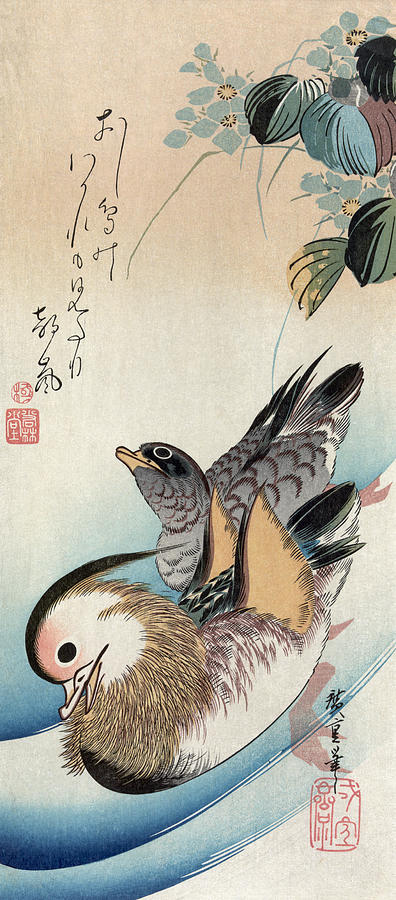 Hiroshige Ducks, C1840 Painting by Granger